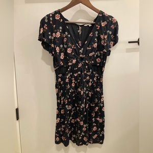American Eagle navy and floral cutout summer dress